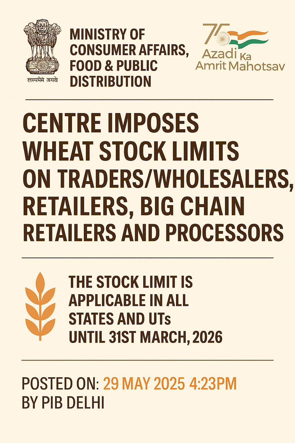 Wheat Stock Limits 2025: Impact on Retailers, Processors & Agri Stocks | Long-Term Investment Insights